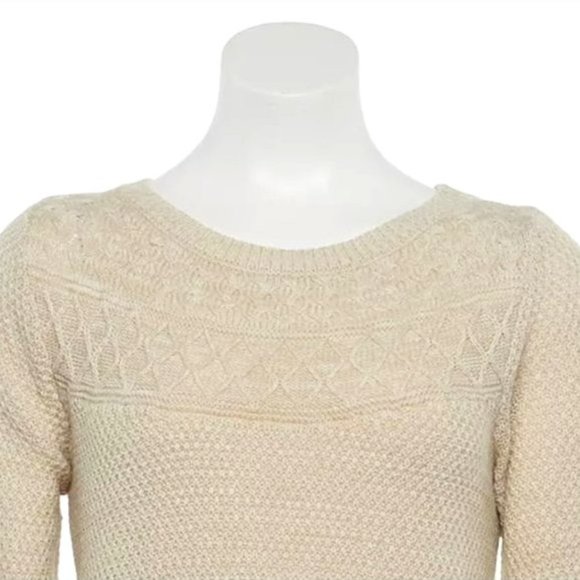 (MAKE OFFER) 🏆HP🏆 Cream Boatneck Sweater - Picture 2 of 7